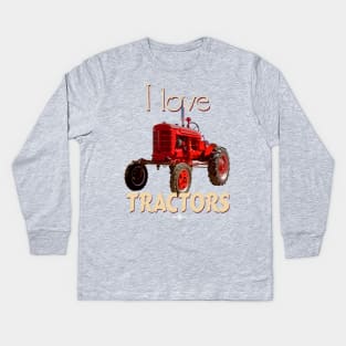 I Love Tractors Farmall Kids Long Sleeve T-Shirt